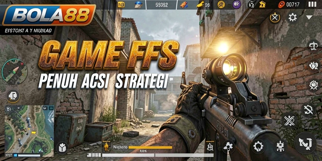 Screenshot gameplay BOLA88 dengan aksi tembak-menembak seru.