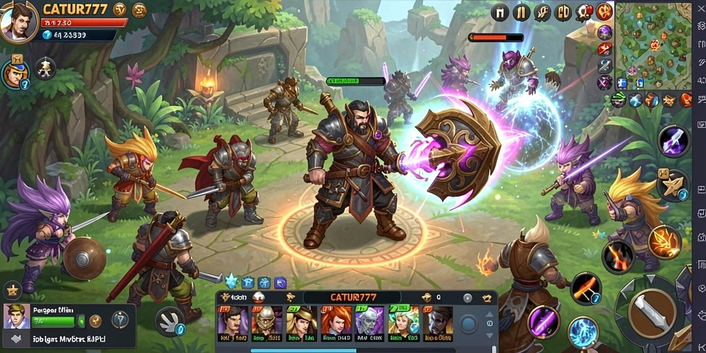 Tampilan gameplay epik dengan grafis menakjubkan di CATUR777.