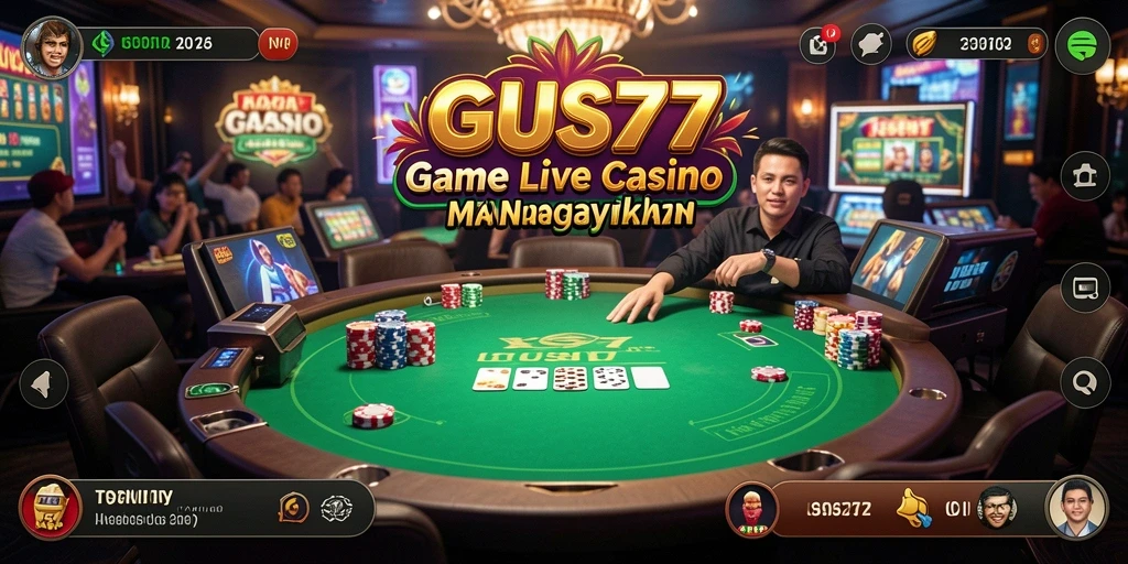 Tampilan gameplay Live Casino GUS77 yang memukau dan interaktif.
