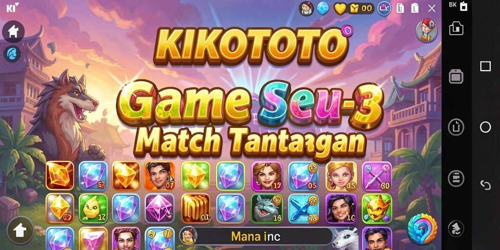 Screenshot gameplay KIKOTOTO menampilkan kombinasi objek yang menarik.