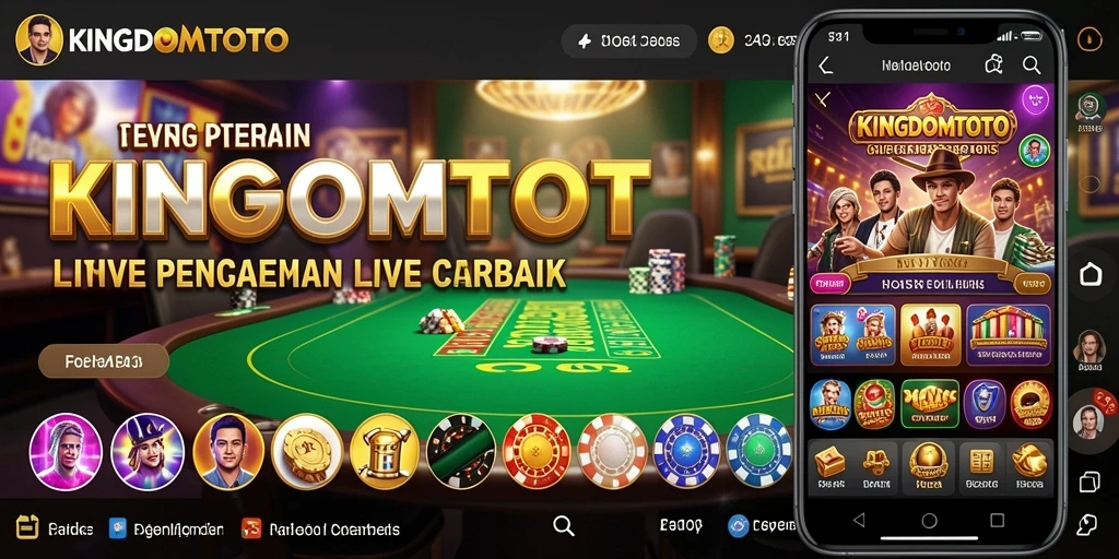 Tangkapan layar utama KINGDOMTOTO menampilkan dealer langsung dan suasana kasino yang mendebarkan.