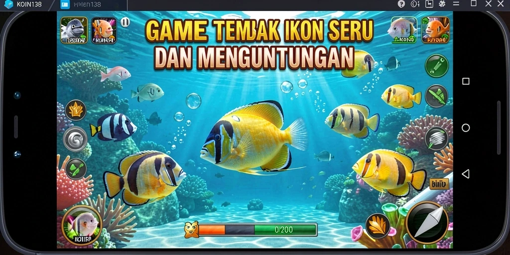 Screenshot menampilkan aksi seru dalam permainan Tembak Ikan KOIN138.