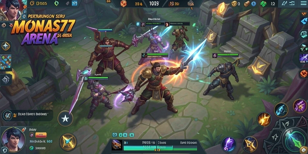Gameplay seru dan strategis di MONAS77 MOBA.