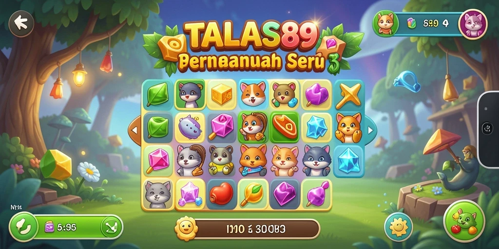 Tampilan gameplay TALAS89 yang penuh warna dan seru.