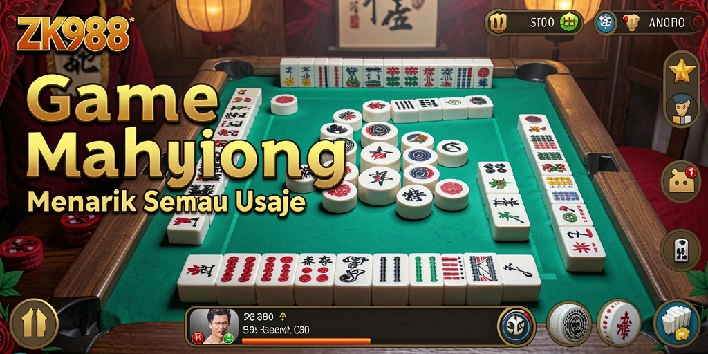 Tampilan menarik dari gameplay Mahjong ZK988.